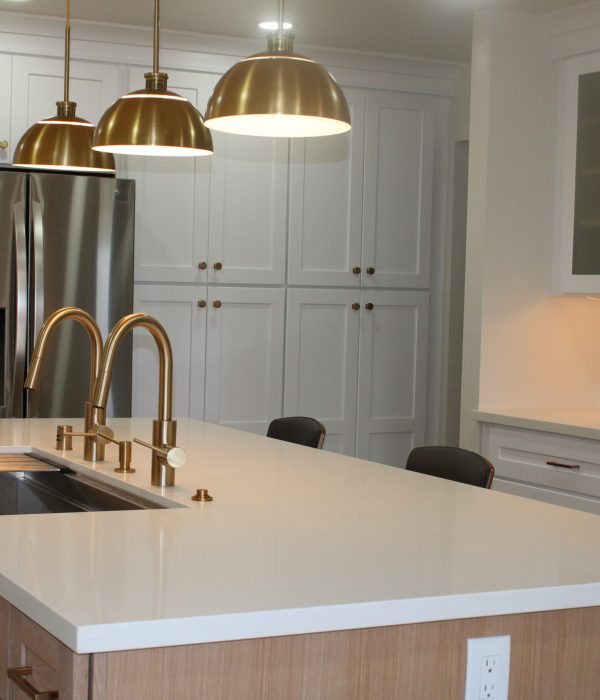 Bay Area Kitchen Remodel Geico builders expert kitchen remodel. Beautiful wooden island with pendant lights over it. The best general contractor in Pinole