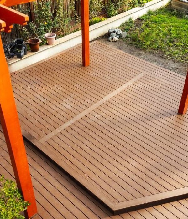 Wooden Deck A professionally installed deck with a wood pergola above it. Geico Builders, the #1 deck builders in Oakland